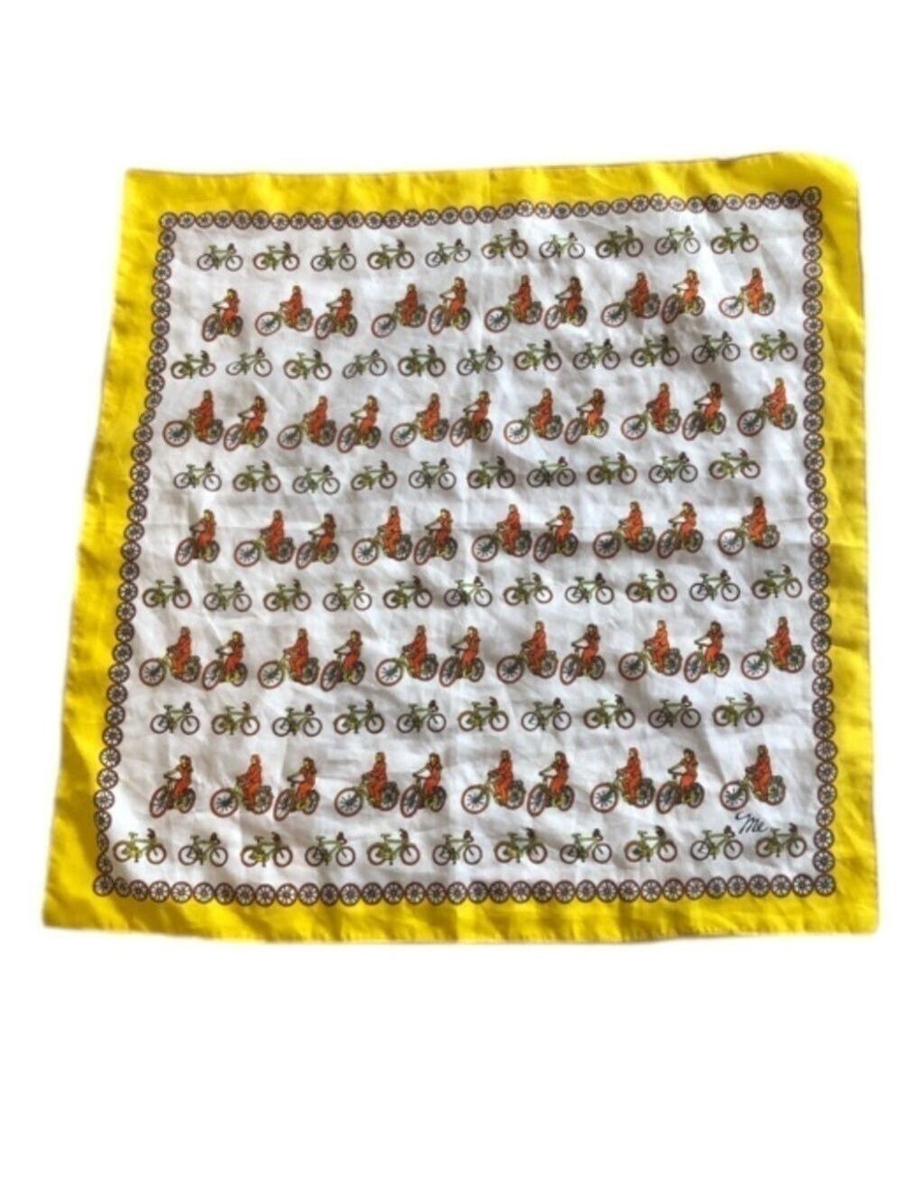 Mr Emperor scarf bicycle print. Made in Italy.  Approximately 22.5” x 23”